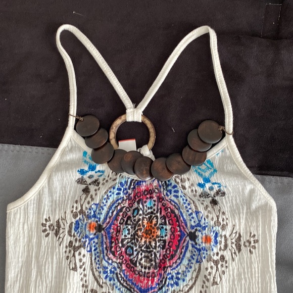 Boho multicolour camisole with wooden beads - Picture 4 of 16